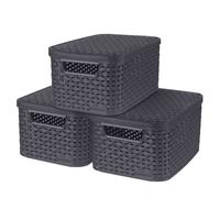 STYLE Set de 3 boîtes de rangement avec couvercle S Gris Veba 3 G