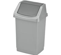 CURVER CLICK IT 25L Poubelle 32,5 x 26,5 x 50,5 cm argenté/anthracite 04044-877
