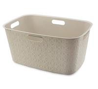 CURVER Coffre à Linge Softex 45L - Design Élégant - Léger et Pratique - 70% recyclé - 59 x 39 x 27 cm - Blanc cassé