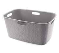 Curver Coffre à Linge Softex 45L - Design Élégant - Léger et Pratique - 70% recyclé - 59 x 39 x 27 cm - Taupe