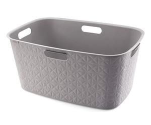 Curver Coffre à Linge Softex 45L - Design Élégant - Léger et Pratique - 70% recyclé - 59 x 39 x 27 cm - Taupe