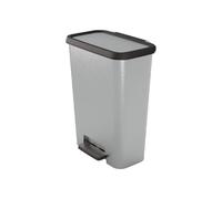 Curver Poubelle Compatta avec pédale – Capacité 50 L – Inox