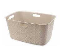 CURVER Coffre à Linge Softex 45L - Design Élégant - Léger et Pratique - 70% recyclé - 59 x 39 x 27 cm - Blanc cassé