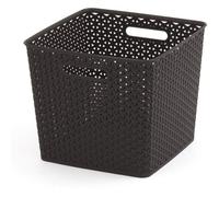 Curver Corbeille Carré My Style Effet Rotin 25 Litres 2 Poignées Marron