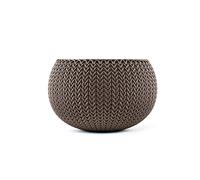 Curver Cozies Pot de Fleurs Aspect Tricot, Chocolat, 3,2 L/Taille S