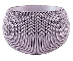 Curver Cozies Pot de Fleurs Aspect Tricot, Mauve, 9,4 L/Taille M