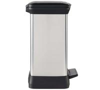 Curver Poubelle à pédale DECO BIN rectangulaire 30 L Gris métallisé