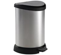 CURVER DECO BIN 15L Poubelle a pédale 30,3 x 26,8 x 44,8 cm argenté/noir 02120-582