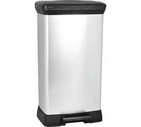CURVER Poubelle à pédale DECOBIN Rectangle 30L Noir / Argent