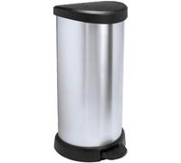 CURVER DECO BIN 40L Poubelle a pédale 30,9 x 34,9 x 69,7 cm argenté/noir 02150-582