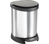 CURVER DECO BIN 5L Poubelle a pédale 24,6 x 27,7 x 21 cm argenté/noir 02160-599