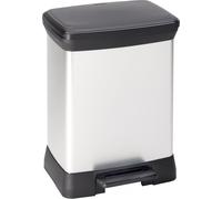 CURVER DECO BIN DUO 18L+10L Poubelle a pédale 29 x 39 x 50,5 cm argenté/noir 02165-582