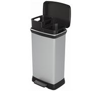 CURVER DECO BIN DUO 23L+23L Poubelle 39 x 29 x 72 cm argenté 08680-582