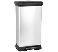 DECOBIN Poubelle 50L avec pédale argent métallique