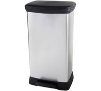 Curver Deco bin metalics 254620 Poubelle 46 l (l x H x P) 407 x 749 x 307 mm argent, noir 1 pc(s)