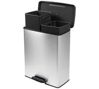 Curver Deco bin slim 254619 Poubelle 52 l (l x H x P) 486 x 615 x 284 mm argent, noir 1 pc(s)