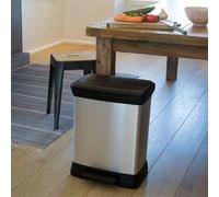 Curver Poubelle Déco Bin 30 L noir/argent métallisé