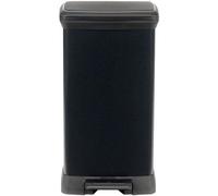 CURVER Decobin Poubelle a pédale rectangulaire - 50 L - Noir carbone