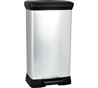 Curver Poubelle Deco Bin Metalics 240643 – 50 L, argent/noir, 390×720×290 mm