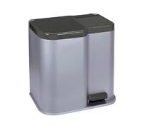 CURVER DUO PEDALBIN corbeille de tri sélectif argenté/gris foncé