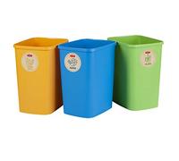 CURVER Eco Ensemble de 3 poubelles du système de tri sélectif des déchets, 25 l chacune, pour papier verre et plastique, poubelle en plastique