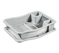 Curver Egouttoir à Vaisselle 18 Assiettes avec Plateau - 29 x 10,5 x 39 cm - Gris