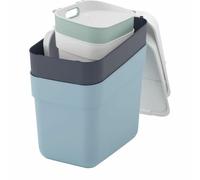Curver Poubelles à collecte immédiate Lot de 4 – 5 l + 10 l + 2×20 l – Blanc/Vert/Bleu/Gris