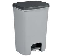 CURVER ESSENTIALS 40L Poubelle a pédale, anthracite/argenté 00760-686