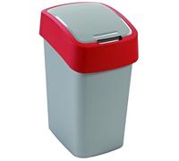 CURVER FLIP BIN 25L Poubelle 47 x 26 x 34 cm argenté/rouge 02171-547