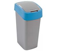 CURVER FLIP BIN 45L Poubelle 65,3 x 29,4 x 37,6 cm argenté/bleu 02172-734