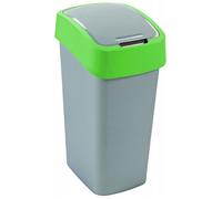 CURVER FLIP BIN 45L Poubelle 65,3 x 29,4 x 37,6 cm argenté/vert 02172-P80