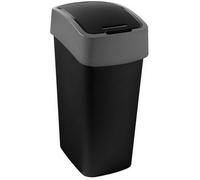 Curver | Poubelle Flip Bin 50L 29,4x37,6x65,3 cm Noir/Argent