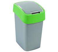 CURVER FLIP BIN 9L Poubelle 35 x 18,9 x 23,5 cm argenté/vert 02170-P80
