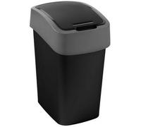 CURVER FLIP BIN 9L Poubelle 35 x 18,9 x 23,5 cm noir/argenté 02170-Y09