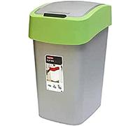 CURVER FLIP BIN 25L Poubelle 47 x 26 x 34 cm argenté/vert 02171-P80