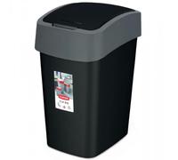 CURVER FLIP BIN 25L Poubelle 47 x 26 x 34 cm noir/argenté 02171-734