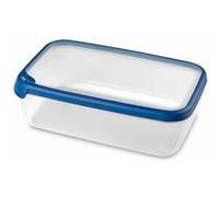Curver Boîte Alimentaire rectangulaire Multi Usage 4L en polypropylène 100% recyclé, 30x20x9,4 cm, Adapté au Micro-Ondes, Lave-Vaisselle, Congélateur- Bleu