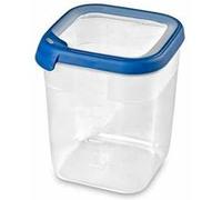 Curver Boîte Alimentaire carrée Multi Usage 2,6L en polypropylène 100% recyclé, 15x15x18,1 cm, adapté au Micro-Ondes, Lave-Vaisselle, Congélateur- Bleu