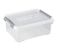 Curver Boîte de rangement Handy Plus 12 L avec clips – Transparent Gris 40x29x15 cm