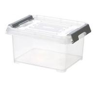 Curver Boîte de rangement Handy 248389 empilable 2 L transparente avec clips gris 215 x 170 x 100 mm