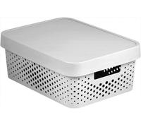 CURVER INFINITY 11L Bac de rangement avec couvercle 36 x 14 x 27 cm blanc 04753-N23