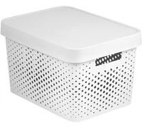 Curver Boîte de rangement Infinité 17 L ajourée en plastique avec couvercle blanc 35 x 25 x 22 cm