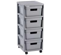 CURVER INFINITY 4x11L Tour a tiroirs 36 x 30 x 69 cm gris 04355-099