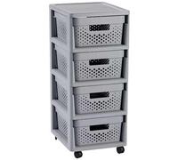 CURVER INFINITY 4x11L Tour a tiroirs 36 x 30 x 69 cm gris 04356-099