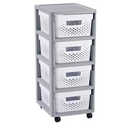 CURVER INFINITY 4x11L Tour a tiroirs 36 x 30 x 69 cm blanc 04356-Y36