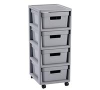 CURVER INFINITY 4x11L Tour a tiroirs 36 x 30 x 69 cm gris 04355-099