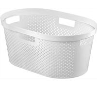 CURVER INFINITY DOTS 39L Panier a linge 58,5 x 26,5 x 38,5 cm, blanc 04755-N23