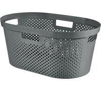 CURVER INFINITY DOTS 39L Panier a linge 59 x 38 x 27 cm, gris foncé 04755-G43