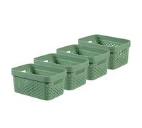 Curver Infinity Dots Lot de 4 petites boîtes de rangement rectangulaires 100% recy s 4,5 litres Vert