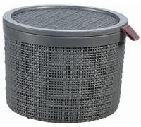 CURVER JUTE 2L Boite ronde avec couvercle 17 x 17 x 13 cm, gris foncé 01903-G44